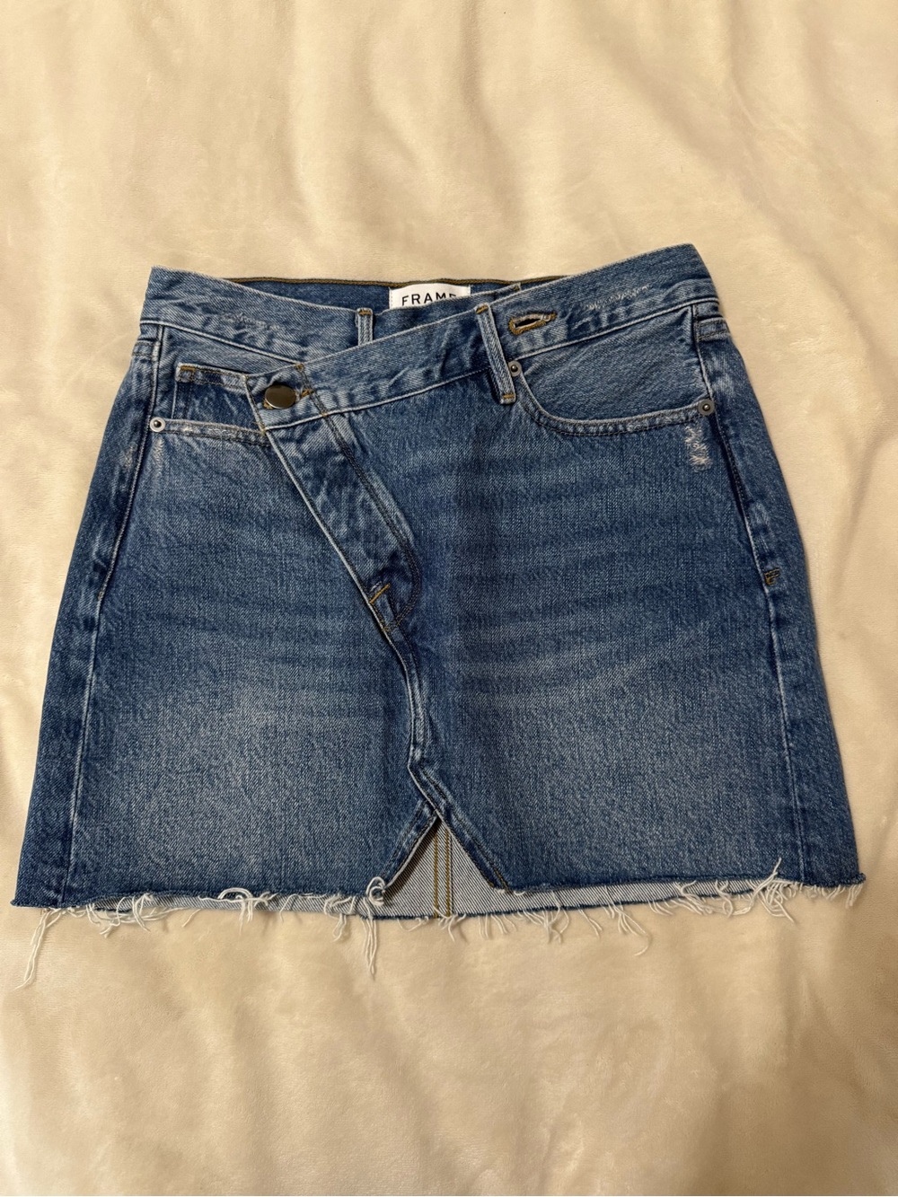 Frame Denim Asymmetrical Mini Skirt